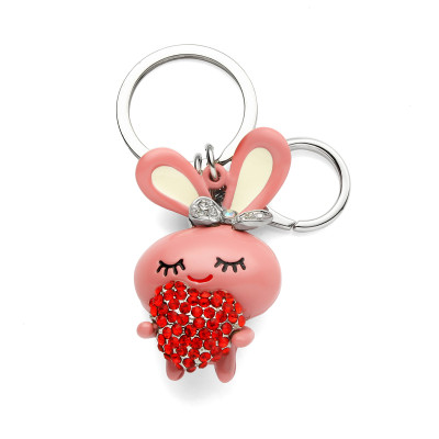 Big Heart Bunny Keychain Bag Charm