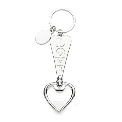 10 Pack Personalized LOVE Heart Shaped Bottle Opener Key Tag