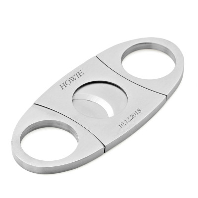 Oval Personalized Cigar Cutter Custom Stainless Cigar Cutter with Razor Sharp Double Blades Engraved Cigar Groomsmen Gifts