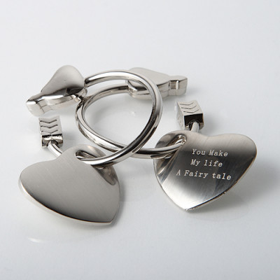 10 Pack Personalized Heart Keychain