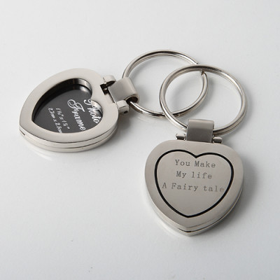 10 Pack Personalized Heart Shaped Photo Locket Keychains