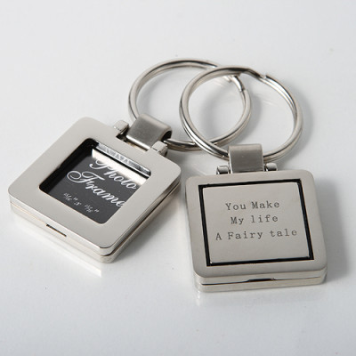 10 Pack Personalized Square Block Shaped Photo Locket Keychains