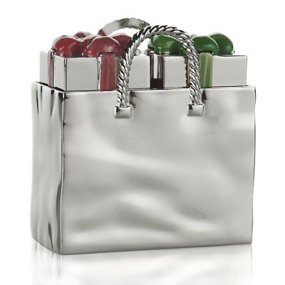 Silver Plated Gift Bag Design Personalized Salt & Pepper Shakers Set
