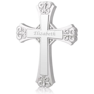 Silver Engravable Cross Wall Mountable Keepsakes