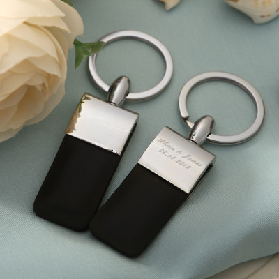 10 Pack Personalized Metal Leather Keychains
