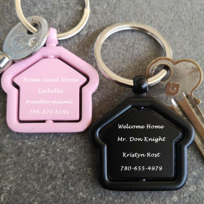10 Pack Spinning House Personalized Keychains Welcome Home Gifts