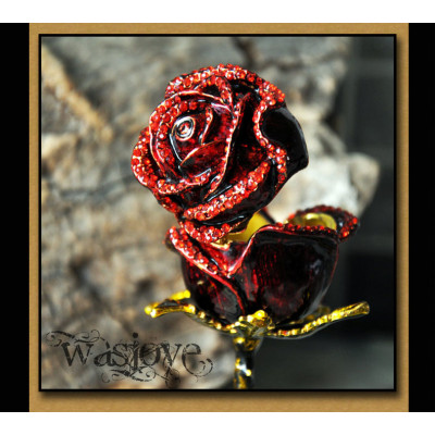 Enamel Rose Engagement Ring Box
