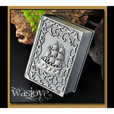 His Adventurous Voyage Book Shaped Treasure Trinket