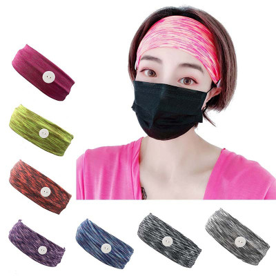 8 Pack Non Slip Elastic Yoga Sweatbands with Button