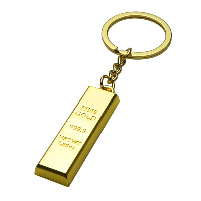 10 Pack Personalized Gold Bar Keychain