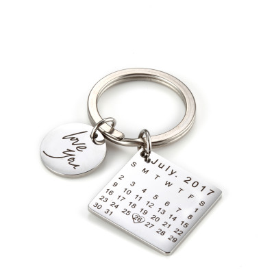 Personalized Calendar KeyChain For Gift