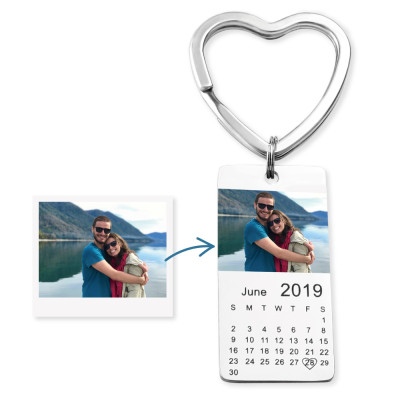Personalized Custom Special Date Calendar Keychain