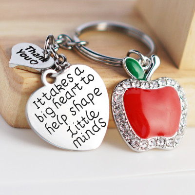 Personalized Love Heart Apple Keychain