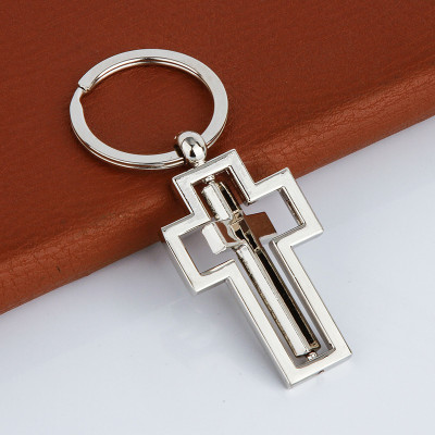 10 Pack Custom Engraved Spinning Cross Keychain - Personalized Religious Key Ring - Unique Christian Gift - Customizable Cross Key Holder for Faithful Believers