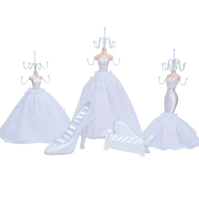 Set of 5 Elegance in White Jewelry Stand Holders