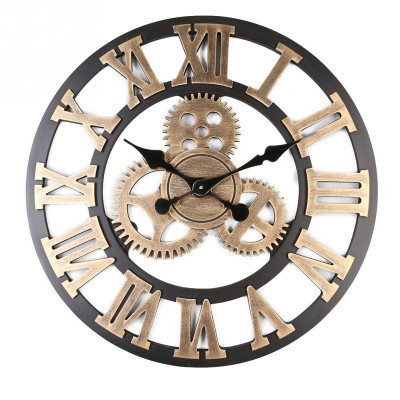 Rustic Openwork and Gear Wall Clock
