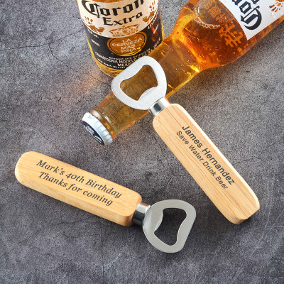 10 Pack Personalized Wood Handle Bottle Openers