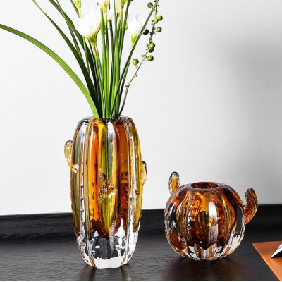 Cactus Murano Glass Vase