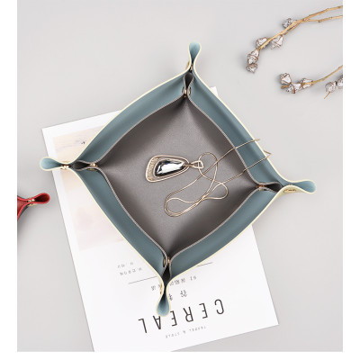 Faux Leather Catchall Valet Tray
