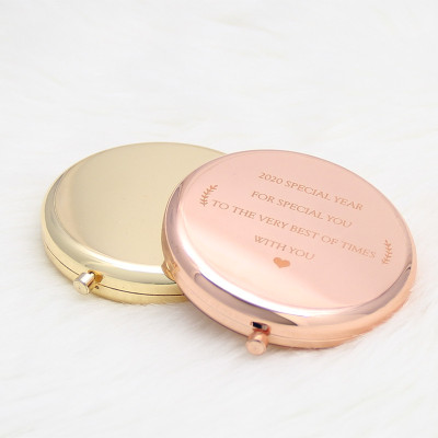 Personalized Round Compact Mirrors