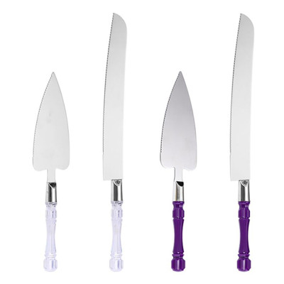 Personalized Crystal Wedding Cake Knife Server Set