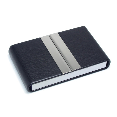 Black & Silver Engraved Business Card Holder