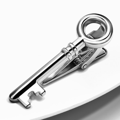 Engraved Key to Success Tie Bar