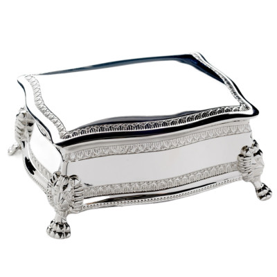 Silver Plated Square Victorian Jewelry Box