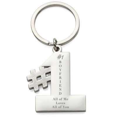 You're #1 Boyfriend Engraved Gift Keychain