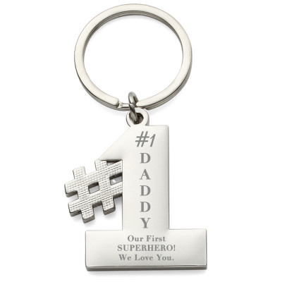 #1 Daddy Engraved Keyring
