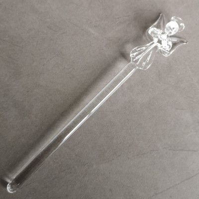 Small Glass Drink Stirrers with Praying Angel Topper