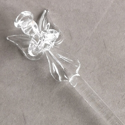 Small Glass Drink Stirrers with Praying Angel Topper