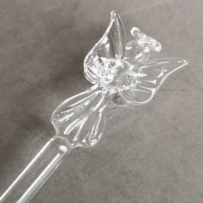 Small Glass Drink Stirrers with Praying Angel Topper