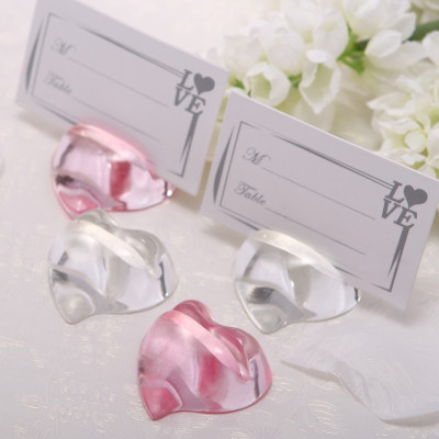 Crystal Heart Place Card Holders