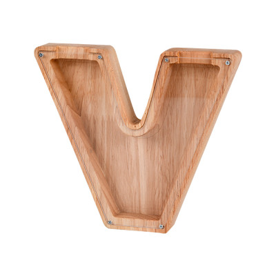 Personalized Wooden Alphabet Letter Coin Banks - A to Z Initials for Nursery or Child's Bedroom Decor