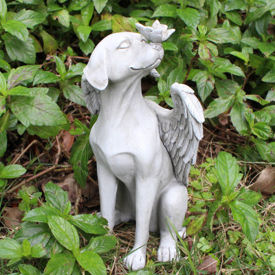 Angel Wings Dog Memorial Statue
