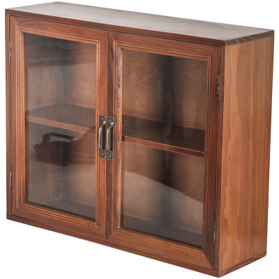 14.4 Inch Antique Wood Kitchen & Bathroom Countertop Mini Cabinet Organizer