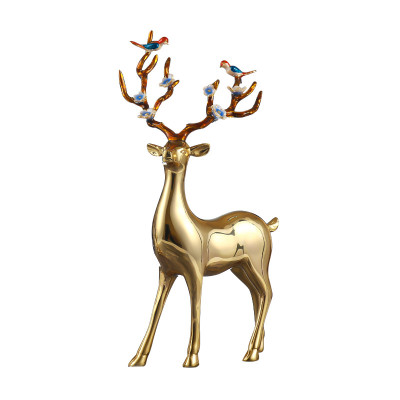 Large Brass Deer Statue