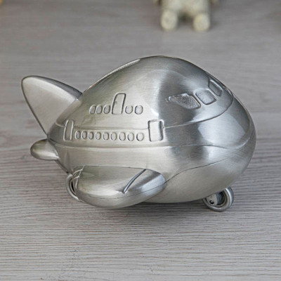 Engravable Kids Airplane Coin Bank Toy