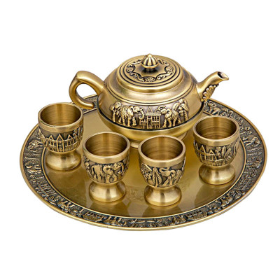 Antique Inidan Elephant Tea Set for Four