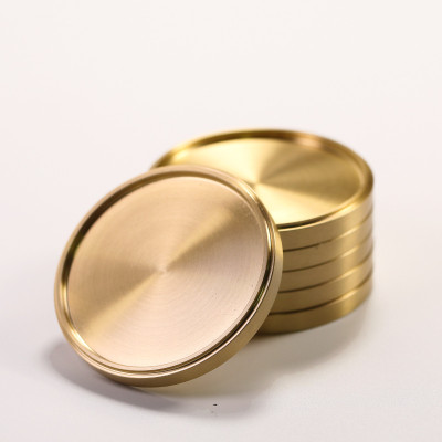 1 Piece Engraved Round Brass Coaster