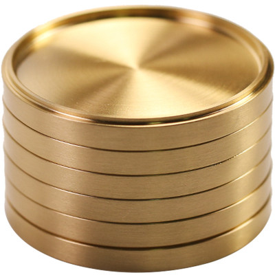 1 Piece Engraved Round Brass Coaster