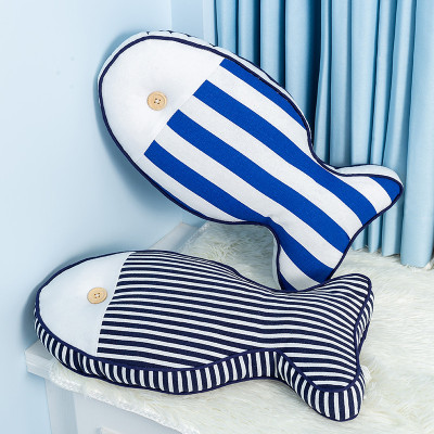 Sea Fish Shaped Striped Throw Pillows