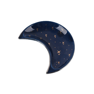 Crescent Moon Shaped Ceramic Jewelry Trinket Dish