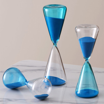 Two-Tone Blue 15-Minute Sand Timer Hourglass