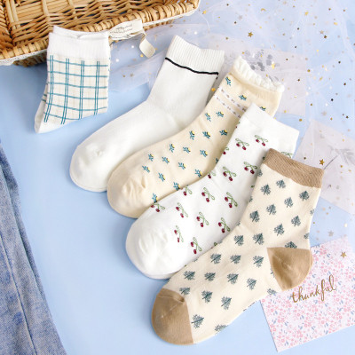 5 Pairs Adorable Cotton Quarter Dress Socks for Girls and Women