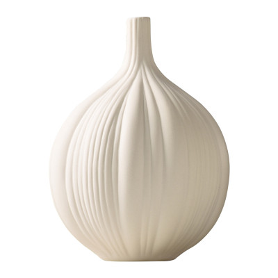 White Ceramic Tapered Neck Vases