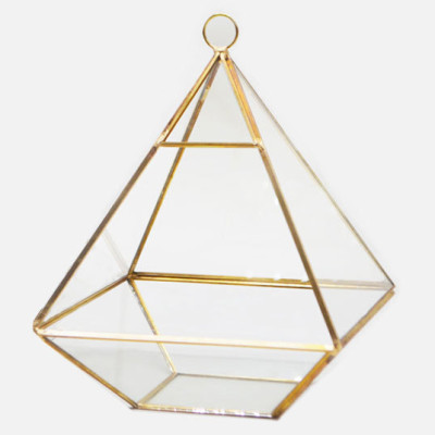 Brass and Glass Hanging Planter Box