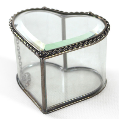 Small Heart Shaped Glass Keepsake Box