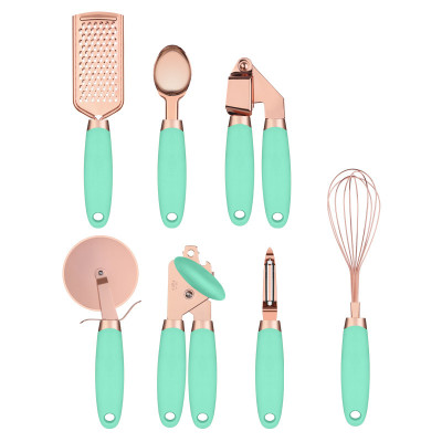 7-Piece Kitchen Tool Set in Rose Good Stainless Steel